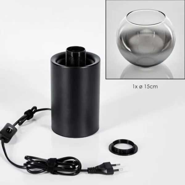 hofstein Koyoto Boule lumineuse, Lampe de bureau, Lampe à poser Clair, Fumé, 1 lumière* Lampes Modernes