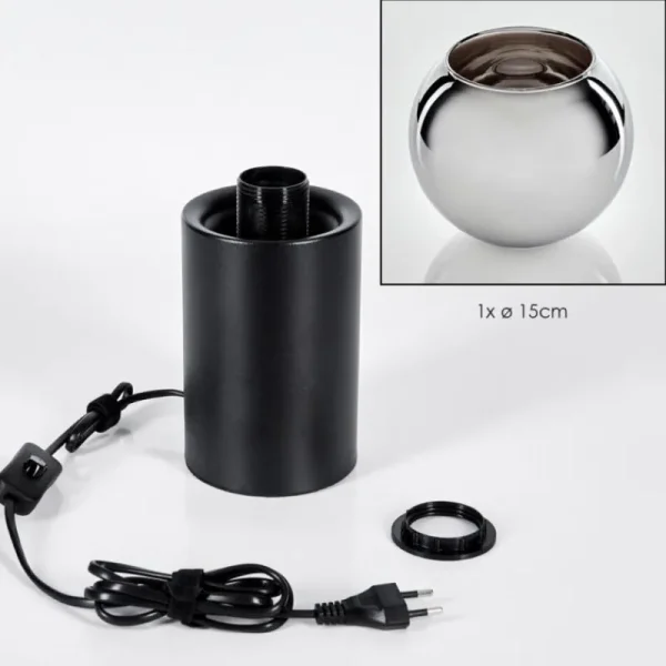 hofstein Koyoto Boule lumineuse, Lampe de bureau, Lampe à poser Chrome, Fumé, 1 lumière* Lampes Modernes