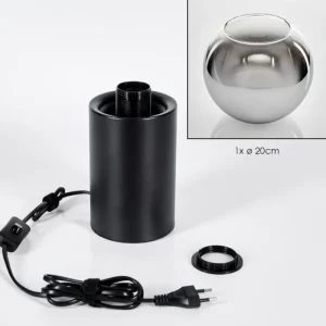 hofstein Koyoto Boule lumineuse, Lampe de bureau, Lampe à poser Chrome, Clair, Fumé, 1 lumière* Lampes Modernes