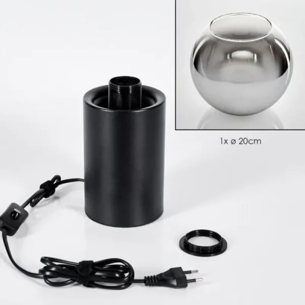 hofstein Koyoto Boule lumineuse, Lampe de bureau, Lampe à poser Chrome, Clair, Fumé, 1 lumière* Lampes Modernes