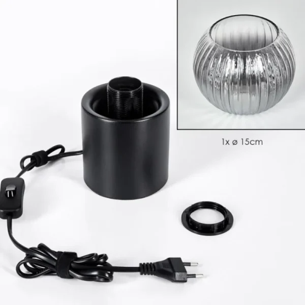 hofstein Koyoto Boule lumineuse, Lampe de bureau, Lampe à poser Clair, Fumé, 1 lumière* Lampes Modernes