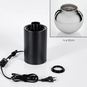hofstein Koyoto Boule lumineuse, Lampe de bureau, Lampe à poser Chrome, Fumé, 1 lumière* Lampes Modernes