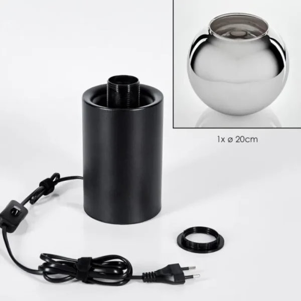 hofstein Koyoto Boule lumineuse, Lampe de bureau, Lampe à poser Chrome, Fumé, 1 lumière* Lampes Modernes