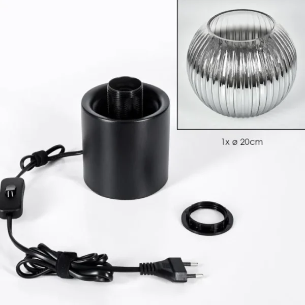 hofstein Koyoto Boule lumineuse, Lampe de bureau, Lampe à poser Clair, Fumé, 1 lumière* Lampes Modernes