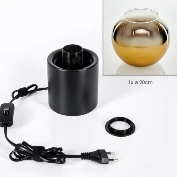 hofstein Koyoto Boule lumineuse, Lampe de bureau, Lampe à poser 20 cm Or, Clair, 1 lumière* Lampes En Verre