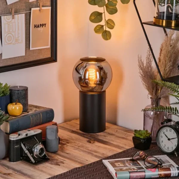 hofstein Koyoto Boule lumineuse, Lampe de bureau, Lampe à poser Chrome, Fumé, 1 lumière* Lampes Modernes