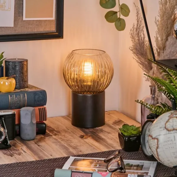 hofstein Koyoto Boule lumineuse, Lampe de bureau, Lampe à poser Clair, Fumé, 1 lumière* Lampes Modernes
