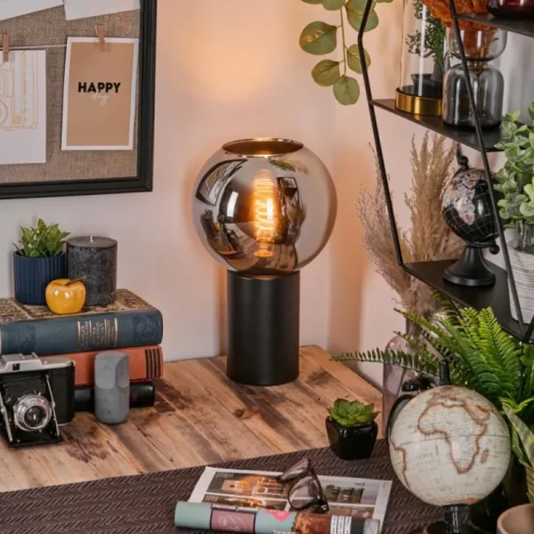 hofstein Koyoto Boule lumineuse, Lampe de bureau, Lampe à poser Chrome, Fumé, 1 lumière* Lampes Modernes