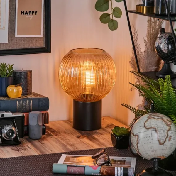 hofstein Koyoto Boule lumineuse, Lampe de bureau, Lampe à poser Ambre, 1 lumière* Lampes Modernes