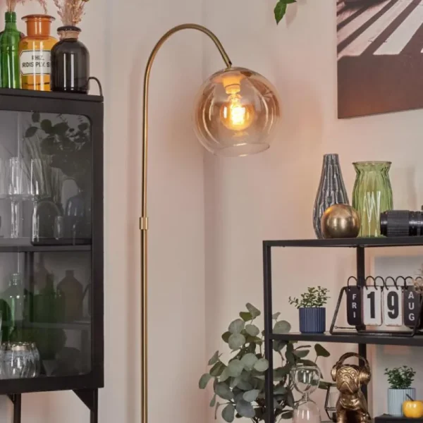 hofstein Koyoto Boule lumineuse, Lampadaire Laiton, 1 lumière* Lampes En Verre