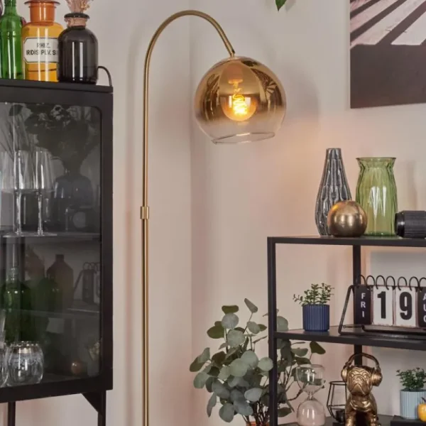 hofstein Koyoto Boule lumineuse, Lampadaire Laiton, 1 lumière* Lampes En Verre