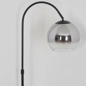 hofstein Koyoto Boule lumineuse, Lampadaire Chrome, Clair, Fumé, 1 lumière* Lampes Modernes