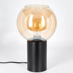 hofstein Koyoto Boule lumineuse, Lampe de bureau, Lampe à poser Ambre, 1 lumière* Lampes En Verre