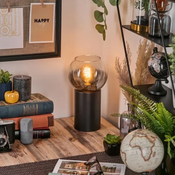 hofstein Koyoto Boule lumineuse, Lampe de bureau, Lampe à poser Clair, Fumé, 1 lumière* Lampes Modernes