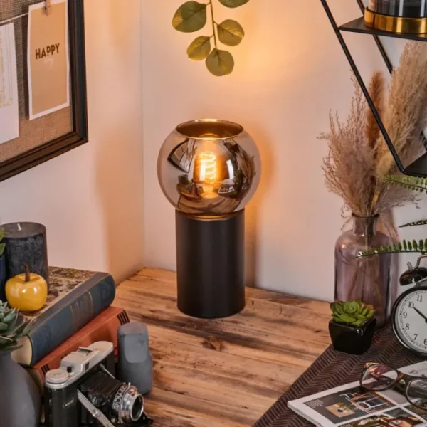 hofstein Koyoto Boule lumineuse, Lampe de bureau, Lampe à poser Chrome, Fumé, 1 lumière* Lampes Modernes