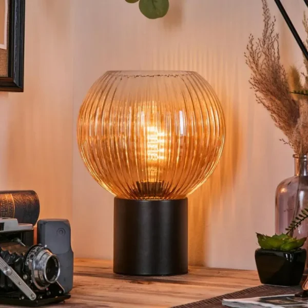 hofstein Koyoto Boule lumineuse, Lampe de bureau, Lampe à poser Ambre, Clair, 1 lumière* Lampes Modernes