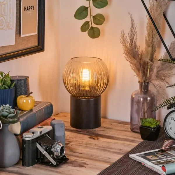 hofstein Koyoto Boule lumineuse, Lampe de bureau, Lampe à poser Clair, Fumé, 1 lumière* Lampes Modernes