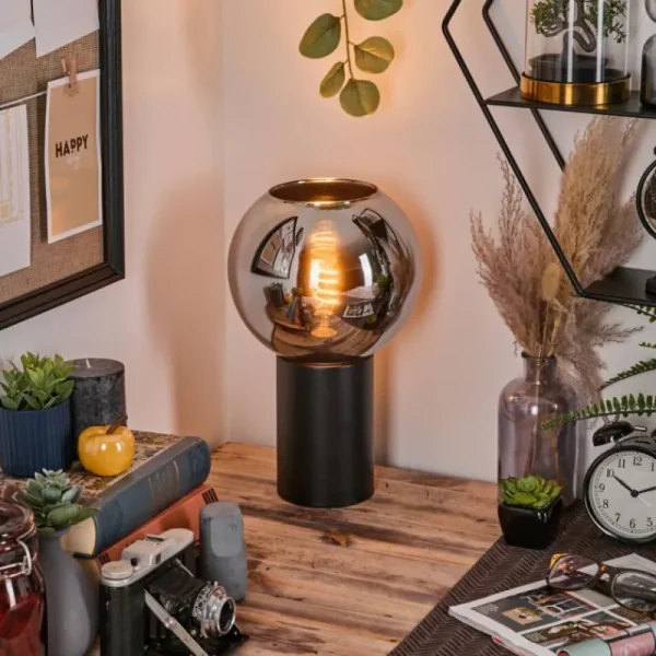 hofstein Koyoto Boule lumineuse, Lampe de bureau, Lampe à poser Chrome, Fumé, 1 lumière* Lampes Modernes