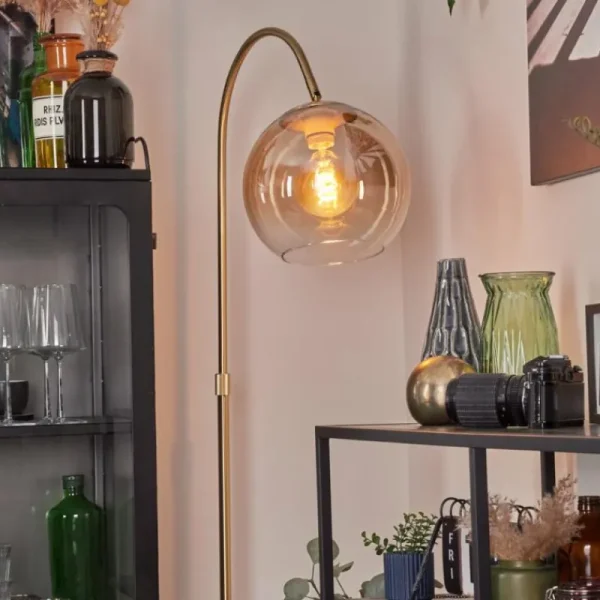 hofstein Koyoto Boule lumineuse, Lampadaire Laiton, 1 lumière* Lampes En Verre