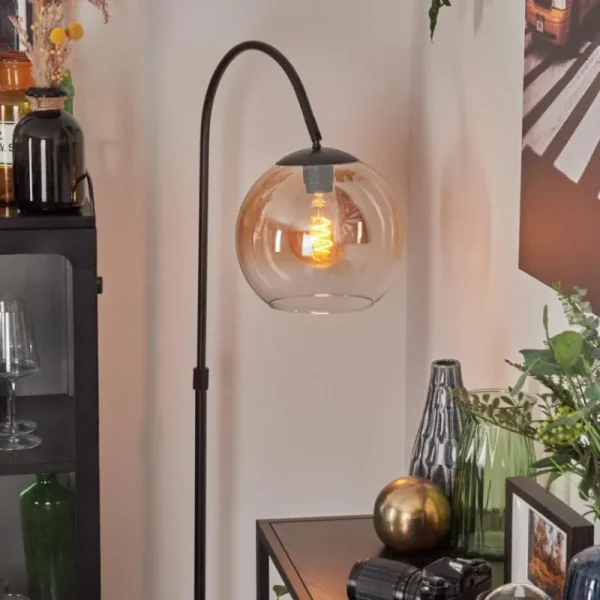 hofstein Koyoto Boule lumineuse, Lampadaire Ambre, Clair, 1 lumière* Lampes En Verre