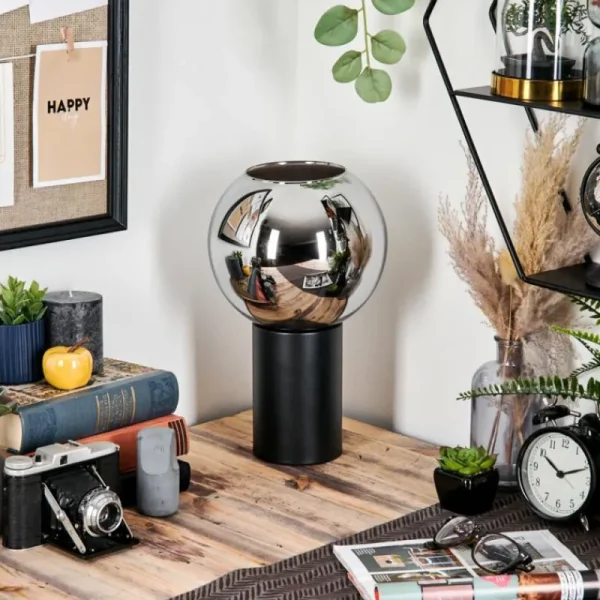 hofstein Koyoto Boule lumineuse, Lampe de bureau, Lampe à poser Chrome, Fumé, 1 lumière* Lampes Modernes