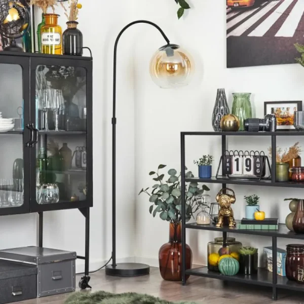 hofstein Koyoto Boule lumineuse, Lampadaire Ambre, Clair, 1 lumière* Lampes En Verre