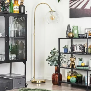 hofstein Koyoto Boule lumineuse, Lampadaire Laiton, 1 lumière* Lampes En Verre