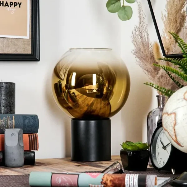 hofstein Koyoto Boule lumineuse, Lampe de bureau, Lampe à poser 20 cm Or, Clair, 1 lumière* Lampes En Verre