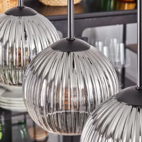 hofstein Koyoto Boule lumineuse, Suspension Noir, 5 lumières* Lampes Modernes