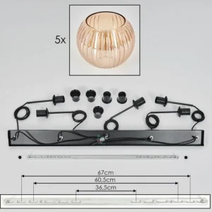 hofstein Koyoto Boule lumineuse, Suspension Noir, 5 lumières* Lampes Modernes