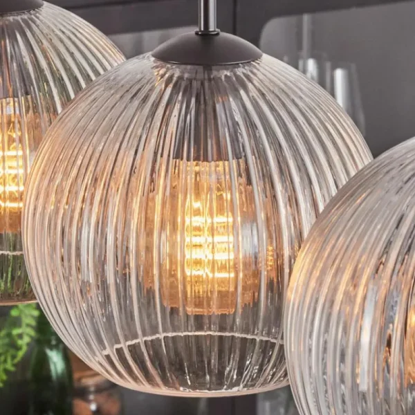 hofstein Koyoto Boule lumineuse, Suspension Noir, 5 lumières* Lampes Modernes