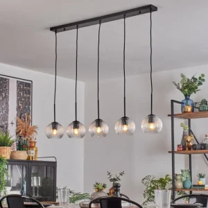 hofstein Koyoto Boule lumineuse, Suspension Noir, 5 lumières* Lampes Modernes