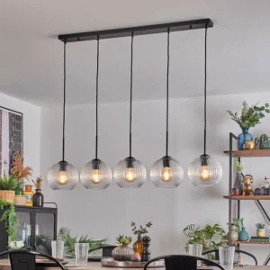 hofstein Koyoto Boule lumineuse, Suspension Noir, 5 lumières* Lampes Modernes