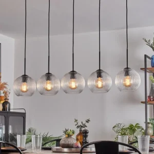 hofstein Koyoto Boule lumineuse, Suspension Noir, 5 lumières* Lampes Modernes