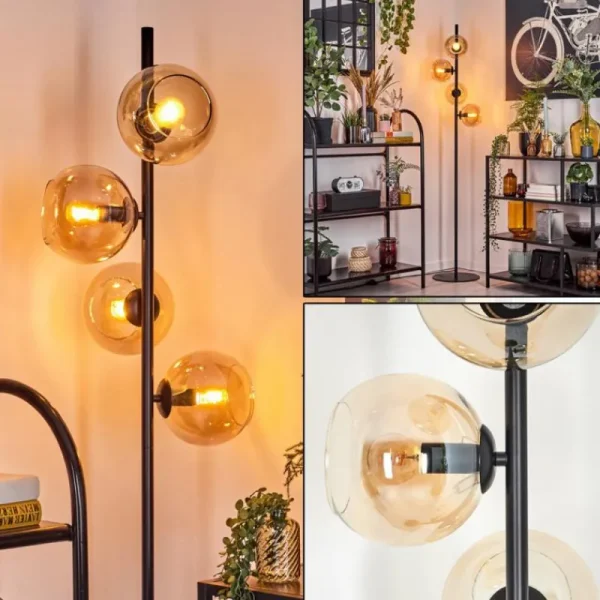 hofstein Koyoto Lampadaire 31 cm Ambre, 4 lumières* Lampes En Verre