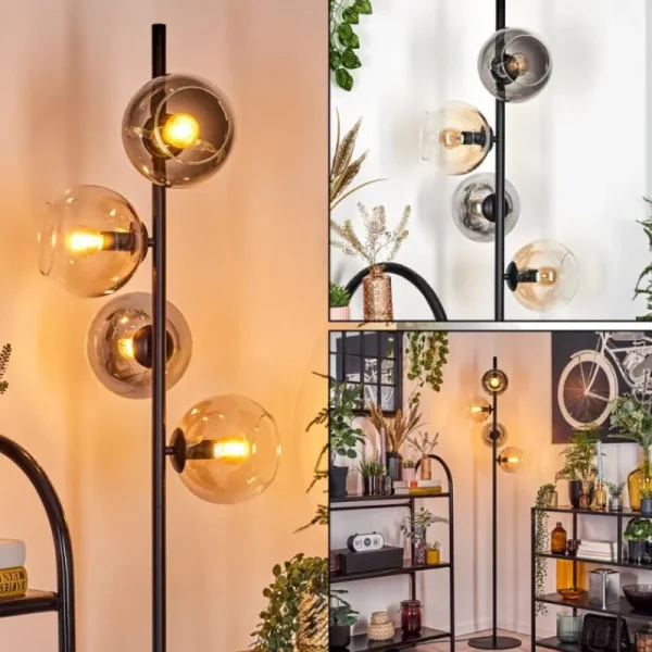 hofstein Koyoto Lampadaire 31 cm Ambre, Clair, Fumé, 4 lumières* Lampes Modernes