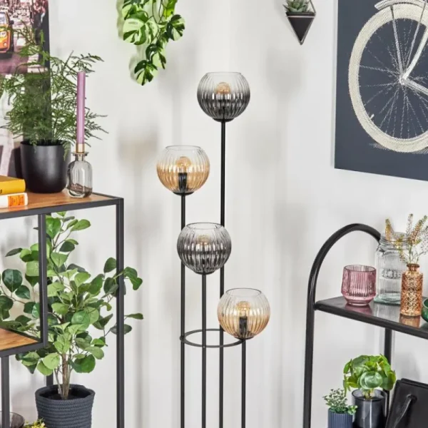 hofstein Koyoto Lampadaire 30 cm Ambre, Clair, Fumé, 4 lumières* Lampes Modernes