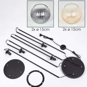 hofstein Koyoto Lampadaire 30 cm Ambre, Clair, Fumé, 4 lumières* Lampes Modernes