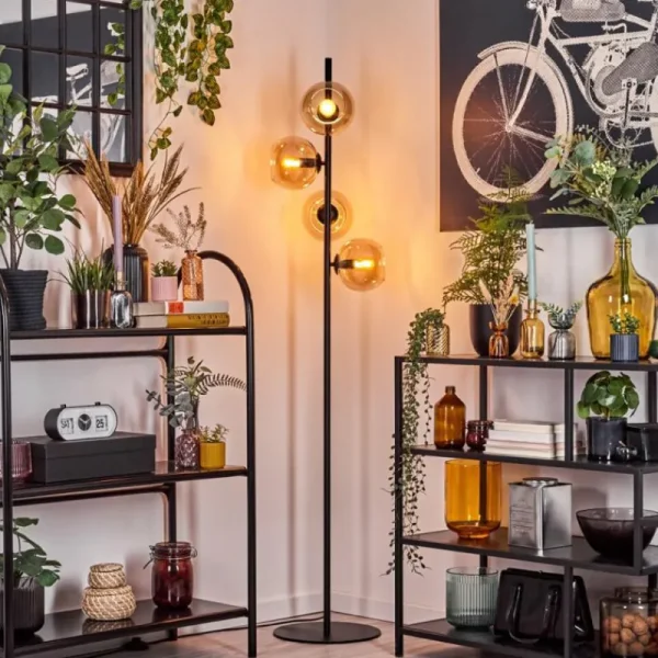 hofstein Koyoto Lampadaire 31 cm Ambre, 4 lumières* Lampes En Verre