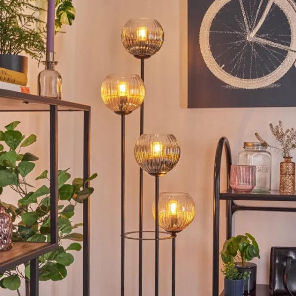 hofstein Koyoto Lampadaire 30 cm Ambre, Clair, Fumé, 4 lumières* Lampes Modernes