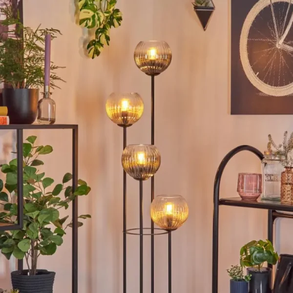 hofstein Koyoto Lampadaire 30 cm Ambre, Clair, Fumé, 4 lumières* Lampes Modernes