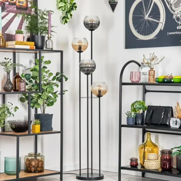 hofstein Koyoto Lampadaire 30 cm Ambre, Clair, Fumé, 4 lumières* Lampes Modernes