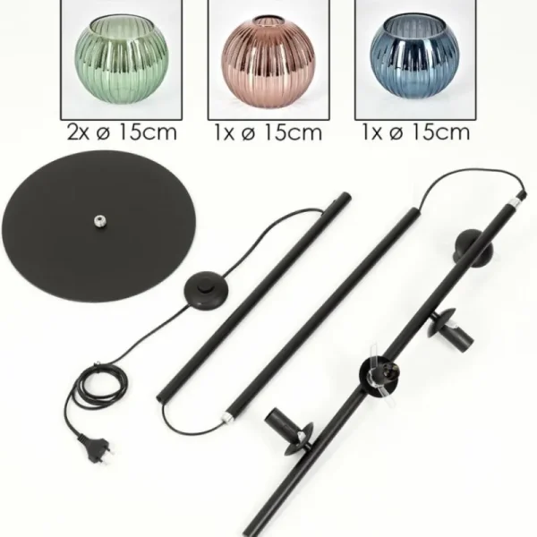 hofstein Koyoto Lampadaire 31 cm Bleu, Vert, Cuivré, 4 lumières* Lampes Modernes