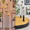 hofstein Koyoto Lampadaire 30 cm Bois foncé, Noir, 4 lumières* Lampes Modernes