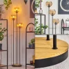 hofstein Koyoto Lampadaire 30 cm Bois foncé, Noir, 3 lumières* Lampes Modernes