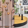 hofstein Koyoto Lampadaire 30 cm Bois foncé, Noir, 4 lumières* Lampes Modernes