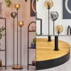 hofstein Koyoto Lampadaire 30 cm Bois foncé, Noir, 3 lumières* Lampes Modernes