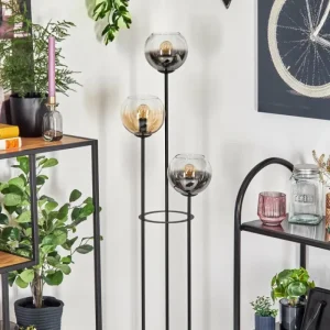 hofstein Koyoto Lampadaire 30 cm Bois clair, Noir, 3 lumières* Lampes Modernes