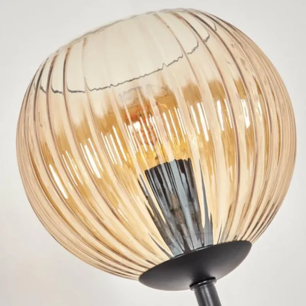 hofstein Koyoto Lampadaire 30 cm Bois foncé, Noir, 4 lumières* Lampes Modernes