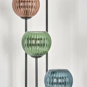 hofstein Koyoto Lampadaire 30 cm Bois clair, Noir, 4 lumières* Lampes Modernes
